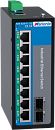 Управляемый промышленный Full Gigabit Ethernet коммутатор 2 уровня, 8 x 1G RJ45 PoE, 2 x 2.5G SFP, общий PoE бюджет 240W, питание 2 x 48VDC, монтаж на