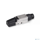 Cabeus 8P8C-SH-C6-TWP-F Коннектор с фиксатором кабеля и колпачком RJ-45(8P8C) под витую пару, категория 6, экранированный, для одножильного кабеля, со