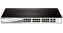 Коммутатор D-LINK DGS-1210-28/F1A, L2 Smart Switch with 24 10/100/1000Base-T ports and 4 1000Base-X SFP ports.16K Mac address, 802.3x Flow Control, 4K of 802.1Q