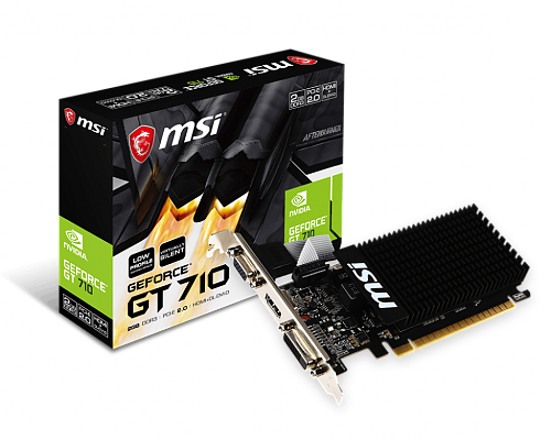 Видеокарта MSI PCI-E GT 710 2GD3H LP NVIDIA GeForce GT 710 2Gb 64bit DDR3 954/1600 DVIx1 HDMIx1 CRTx1 HDCP Ret low profile
