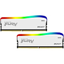 Комплект модулей памяти, Kingston, FURY Beast RGB KF436C17BWAK2/16 (Kit 2x8GB), DDR4, 16GB, DIMM <PC4-28800/3600MHz>, Белый