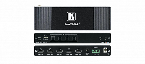 Коммутатор Kramer Electronics [VS-411X] 4х1 HDMI с автоматическим переключением; коммутация по наличию сигнала, поддержка 4K60 4:4:4, деэмбедирование