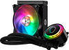 Система охлаждения/ Cooler Master MasterLiquid ML120R RGB (180W, 120mm, ARGB, fans:2x120mm/66.7CFM/30dBa/2000rpm, 1200/115X/2066/2011-V3/2011/AM5/AM4