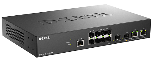 коммутатор Управляемый L2 коммутатор, 8x1000Base-X SFP, 2xCombo 10GBase-T/SFP+, защита от статического электричества до 6 кВ, CLI, консольный порт RJ-