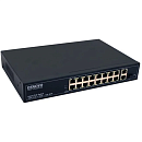PoE Коммутатор OSNOVO SW-61621(300W) PoE коммутатор Fast Ethernet на 16 x RJ45 PoE + 2 x RJ45 GE + 1 SFP GE порта. Порты: 2 x FE (10/100Base-T) с PoE