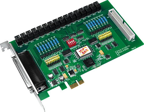 Плата PCI Express 16 каналов дискретного ввода, 16 релейных каналов
