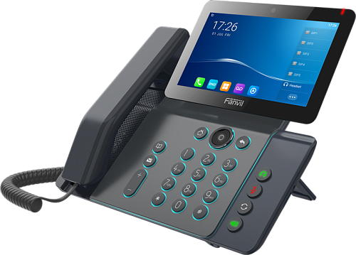 sip-телефон fanvil v67, 20 sip-акк., 7", 1024x600 цвет. экран, poe, бп в комп., 2x1 gbps, wi-fi, bt 4.2