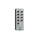 Неуправляемый Ethernet-коммутатор EN 50155 с 8 портами 10/100BaseT(X) и PoE, разъем M12, один вход питания, 24–110 В пост. тока, с расширенным диапазо
