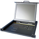 Procase R1716 Консоль однорельсовая , КВМ 16 порт, LCD 17'', single rail console KVM 16 port, LCD D-Sub, USB, разрешение 1280*1024, 16 кабелей