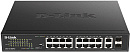 Коммутатор D-LINK Коммутатор/ DES-1018MPV2,DES-1018MPV2/A1A Unmanaged Switch 16x100Base-TX PoE, 2xCombo 1000Base-T/SFP, PoE Budget 247W, Long-range PoE up to 250m,