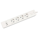 PowerCube Бытовой удлинитель (PC-6-2M) 4р с/з вык.,3USB, 3500 Вт, 16А, 1.9 м, 3*1,0 (белый) {22305}