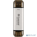 Флеш-накопитель/ Transcend External SSD ESD310S, 1024GB, Type C/A, USB 10Gbps (3.2 Gen2), R/W 1050/950MB/s, 71x20x8mm, 11g, Silver (5 лет)