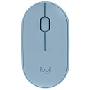 910-006655 Мышь беспроводная Logitech PEBBLE M350 Blue голубая, оптическая, 1000dpi, 2.4GHz, USB-ресивер, бесшумная, под обе руки