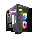 Корпус Powercase Корпус Powercase Vision Micro, Black, Tempered Glass, 4х 120mm 5-color fan, чёрный, mATX (CVBM-L4) (CVBM-L4) (202896)