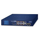Коммутатор Planet коммутатор/ 8-Port 10/100TX 802.3at PoE + 2-Port Gigabit TP/SFP combo Desktop Switch with LCD PoE Monitor(120W)