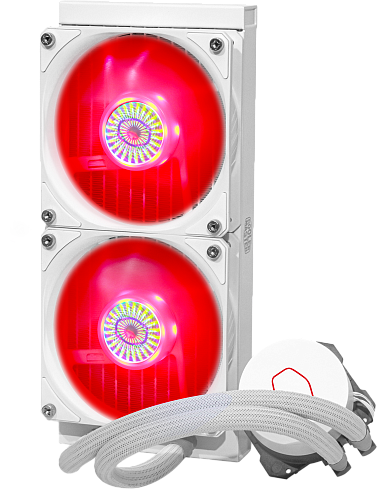 Система охлаждения/ Cooler Master MasterLiquid ML240L V2 RGB White Edition (210W, 240mm, RGB, fans: 2x120mm/62CFM/27dBa/1800rpm, 1700/1200/115X/2066
