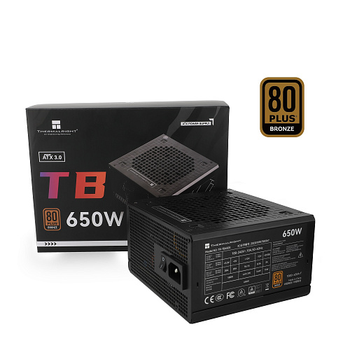 Блок питания 650W/ Thermalright, 650W 80+ Bronze (ATX, 3, Non-modular, 1x24(20+4)pin 550mm, 1xCPU*2 8(4+4)pin 600+150mm, 1xPCIe*2 8(6+2)pin