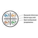 Hyperline UUTP4-C6-S23-IN-PVC-GY-305 (305 м) Кабель витая пара, неэкранированная U/­UTP, категория 6, 4 пары (23 AWG), одножильный (solid), с разделит
