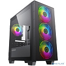 Gamemax Aero Mini mATX case, black, w/o PSU, w/1xUSB3.0+1xUSB2.0, w/3x12cm ARGB front fans GMX-12-Rainbow-D), w/1x12cm ARGB rear fan (GMX-12-Rainbow-D
