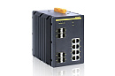 Управляемый коммутатор c 4 слотами 10GBase-X SFP+, 4 слотами 1000Base-X SFP , 8 портами 10/100/1000Base-T(X) (разъем RJ45), два входа питания 48 В п