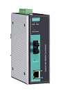 Медиаконвертер Ethernet в оптику IEEE 802.3af PoE в металлическом корпусе, одномод, разъем ST, с расширенным диапазоном температур