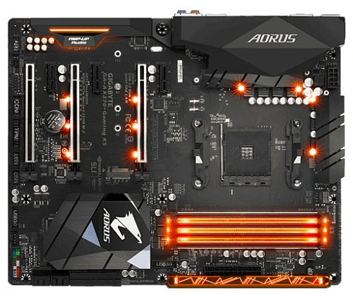 Gigabyte GA-AX370-GAMING K5 (Socket AMD Ryzen, Athlon, AMD X370, 4*DDR4 3200, HDMI, PCI-Ex16, Gb Lan, Audio (S/PDIF), MD&NVIDIA Quad-GPU CrossFire Cro