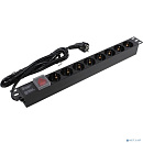 Exegate EX280844RUS Блок розеток ExeGate ServerPro PDU-19H805 Al-8S-EU3-SW, 19",1U,алюм, 8Schuko, евровилка, 3м