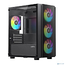 XASTRA Корпус A402M 4FRGB Black mATX/Mesh/full-size TG/4x120mm FRGB fans/ A402M-4FC12F-BK