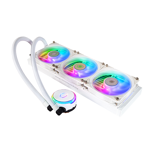Система охлаждения/ Cooler Master MasterLiquid PL360 Flux White Edition (280W, 360mm, ARGB, fans:3x120mm/72.37CFM/32dBa/2300rpm, 1700/1200/115X/2066