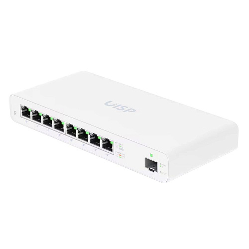 Маршрутизатор Ubiquiti UISP Router 2 ядра (880 МГц), 8х 1G RJ45, 1х SFP, раздача PoE 110 Вт
