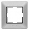 Рамка Panasonic Arkedia Slim WNTF08012SL-RU декоративная 1x пластик серебристый (упак.:1шт)