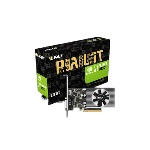 Видеокарта/ VGA PALIT NVIDIA GT1030 2GB, DDR4/64-bit, PCIe 3.0, 1xDVI-D, 1xHDMI 2.0, 1-slot