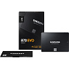Твердотельный накопитель/ Samsung SSD 870 EVO, 2000GB, 2.5" 7mm, SATA3, 3-bit MLC, R/W 560/530MB/s, IOPs 98 000/88 000, DRAM buffer 2048MB, TBW 1200,