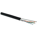 Hyperline UUTP4-C5E-S24-SW-OUT-PE-BK-500 (500 м) Кабель витая пара U/­UTP, кат.5e, 4 пары (24 AWG), одножильн. (solid), с металл. тросом, внешний, PE,