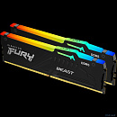 Память оперативная/ Kingston 64GB 5600MT/s DDR5 CL40 DIMM (Kit of 2) FURY Beast RGB