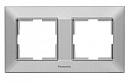 Рамка Panasonic Arkedia Slim WNTF08022SL-RU 2x горизонтальный монтаж пластик серебристый (упак.:1шт)