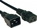 Шнур питания Hyperline PWC-IEC19-IEC20-1.0-BK C19-C20 проводник.:3x0.75мм2 1м 250В 16А (упак.:1шт) черный