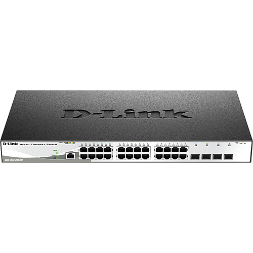 Коммутатор D-LINK Коммутатор/ DGS-1210-28X/ME Managed L2 Metro Ethernet Switch 24x1000Base-T, 4x10GBase-X SFP+, Surge 6KV, CLI, RJ45 Console, RPS