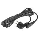 Сетевой кабель Hyperline PWC-IEC13-SHM-3.0-BK питания компьютера (Schuko+C13) (3x1.0), 10A, угловая вилка, 3м, цвет черный (ПВС-АП-3*1,0-250-S22C13-1