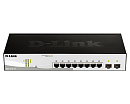 Коммутатор D-Link Настраиваемый L2 коммутатор, 8х1000Base-T, 2х1000Base-X SFP, упрощенный интерфейс CLI