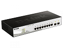 Коммутатор D-LINK Управляемый L2 PoE-коммутатор, 8x1000Base-T PoE, 2x1000Base-X SFP, PoE-бюджет 65 Вт, защита от статического электричества до 6 кВ, CLI