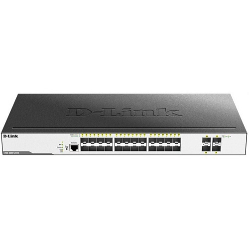 Коммутатор D-Link SMB D-Link DGS-3000-28XS/B1A Управляемый L2 с 24 портами 1000Base-X SFP и 4 портами 10GBase-X SFP+