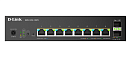 Коммутатор D-Link Управляемый L2 PoE-коммутатор, 8x2.5GBase-T PoE (2 порта PoE 802.3bt 60 Вт), 2x10GBase-X SFP+, PoE-бюджет 120 Вт, защита от статичес