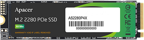 SSD APACER AS2280P4X 1TB M.2 2280 PCIe Gen3x4, R2100/W1700 Mb/s, 3D NAND, MTBF 1.8M, NVMe, 350TBW, Retail, 3 years (AP1TBAS2280P4X-1)
