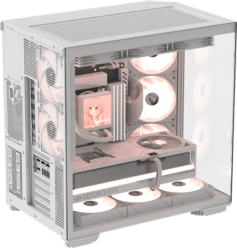 корпус Formula V Line Crystal Z7 PA White, ATX, TYPE-C*1, USB3.0*1, Front+Side Glass, SIDE 3x PERFORMANCE ARGB, REAR 2x PERFORMANCE ARGB