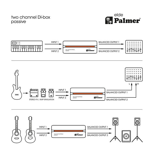 Пассивный 2-канальный ди-бокс Palmer RIVER elde