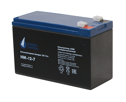 Парус-электро Аккумуляторная батарея для ИБП HM-12-7 (AGM/12В/7,2Ач/клемма F2)