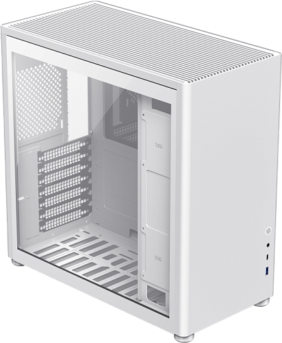 Компьютерный корпус mATX/ Gamemax Spark Full White mATX case, white, PSU, w/1xUSB3.0+1xType-C, 1xCombo Audio