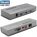 ORIENT HDMI 4K Splitter HSP0102H-2.0, 1->2, HDMI 2.0/3D, UHDTV 4K/ 60Hz (3840x2160)/HDTV1080p, HDCP2.2, EDID управление, RS232 порт, IR вход, БП 5В/1.