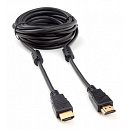 Cablexpert CCF2-HDMI4-15, Кабель HDMI 4,5м, v2.0, 19M/19M, черный, позол.разъемы, экран, 2 ферр кольца, пакет